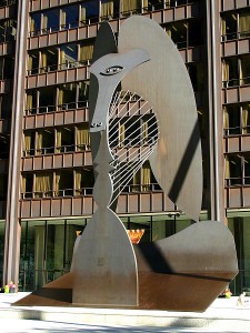 Picasso sculpture in Daley Plaza, Chicago, Illinois, by J. Crocker